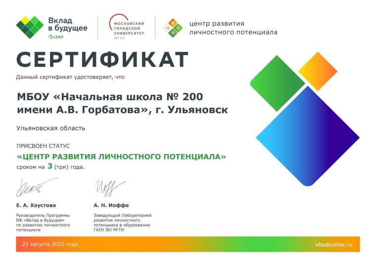Начальная школа № 200 - Центр развития личностного потенциала..